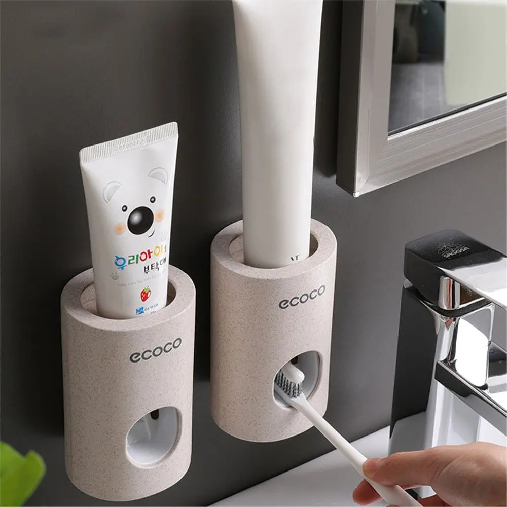 

Plastic Automatic Toothpaste Dispenser Dust-proof Toothpaste Squeezer Wall Mount Storage Stand Bathroom Accessories