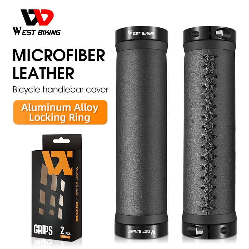 West Biking YP0804065 Microfiber Handlebar End Cap | West Biking Mtb Bike Grips | Bicycle Handlebar Cap Mtb - Bicycle Grips