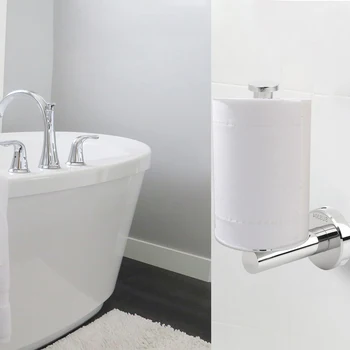 

Multi-purpose Wall Mounted Towel Rack Bathroom Organizer Paper Tissue Holder Set for Household Bathroom Accessories