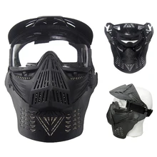 Tactical Paintball Full Face Mask Outdoor Field Hunting Equipment Military Combat Airsoft Shooting Goggles Protective Mouth Mask