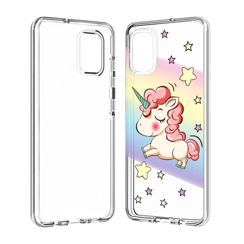 

Shockproof Case For Samsung Galaxy A71 2 in 1 Hybrid PC & Silicone Phone Cover For Samsung Galaxy A 71 Fashion Transparent Cases
