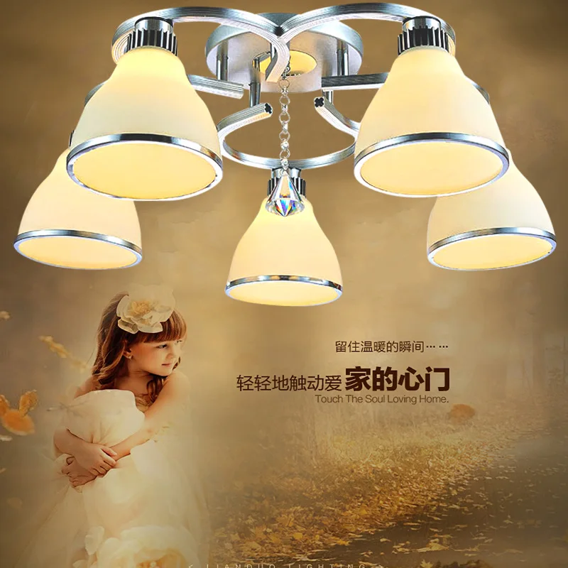 

Modern Minimalist LED Art Crystal Ceiling Lamp Living Room Lamps Bedroom Library Restaurant Lighting YL-005-5