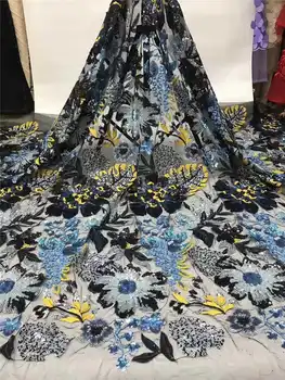 

2019Hot sales popular high quality African tulle lace sequins sequince lace fabric for Nigerian Evening Dresses Winn668z