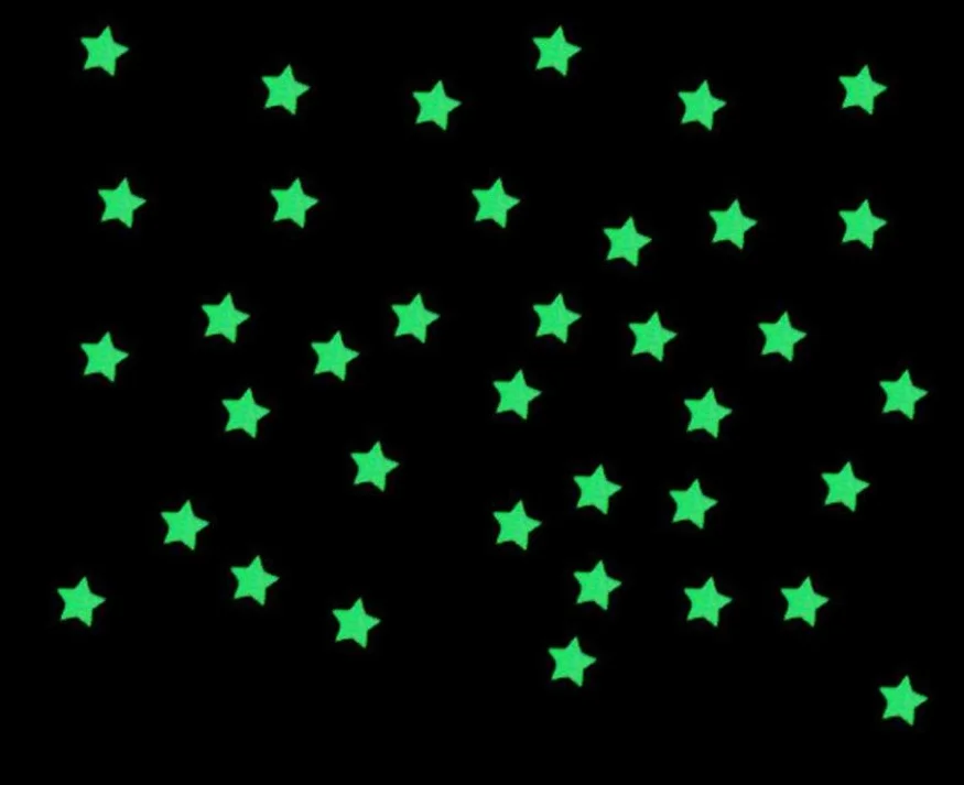 50/70/100 PC children fluorescent kids bedroom glow in the dark shine wall stickers stars moon luminous shine colors luminous wall stickers 3d wall stickers