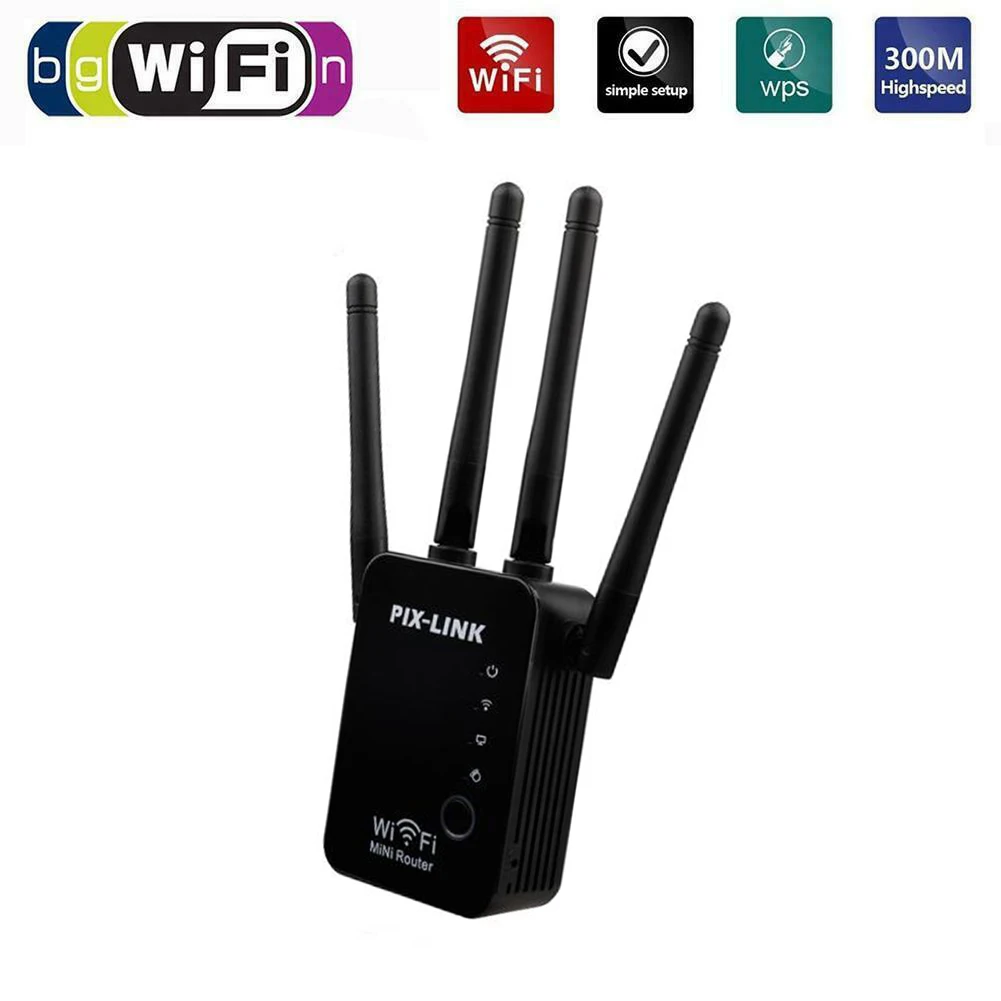 Мини-репитер WiFi беспроводной маршрутизатор WLAN Усилитель сигнала WiFi усилитель широкого диапазона PIX-Link 300 Мбит/с маршрутизатор