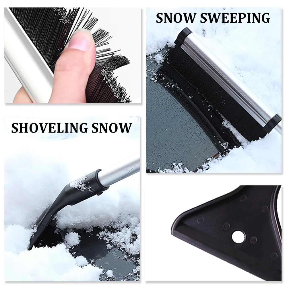 Car Windshield Ice Scraper Auto Glass Snow Shovel Extendable Snow Removal Brush Car Cleaning Brush Winter Ice Removal Tools