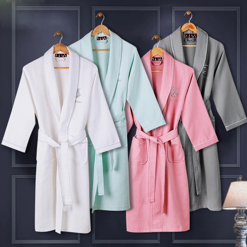 Men's Robe 100% Cotton Summer Waffle Bath Robe Japanese Kimono Robes Men Dressing Gown Bathrobe Bridesmaid Men Sleeping Robes