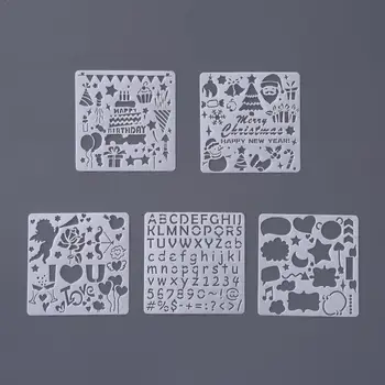

1pc DIY Photo Album Lace Ruler Decoration Tools Drawing Painting Hollow Stencil Board painting Hand Template Account Plasti H7V8