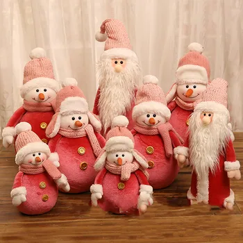 

2020 New Christmas Cloth Retractable Snowman Old Man Deer Christmas Doll Christmas Tree Ornaments Window Decorations for Home