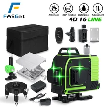 FASGet 16 Lines Laser Level 3D/4D Level Self-Leveling 360 Horizontal Vertical Cross Super Powerful Laser Level Remote Control