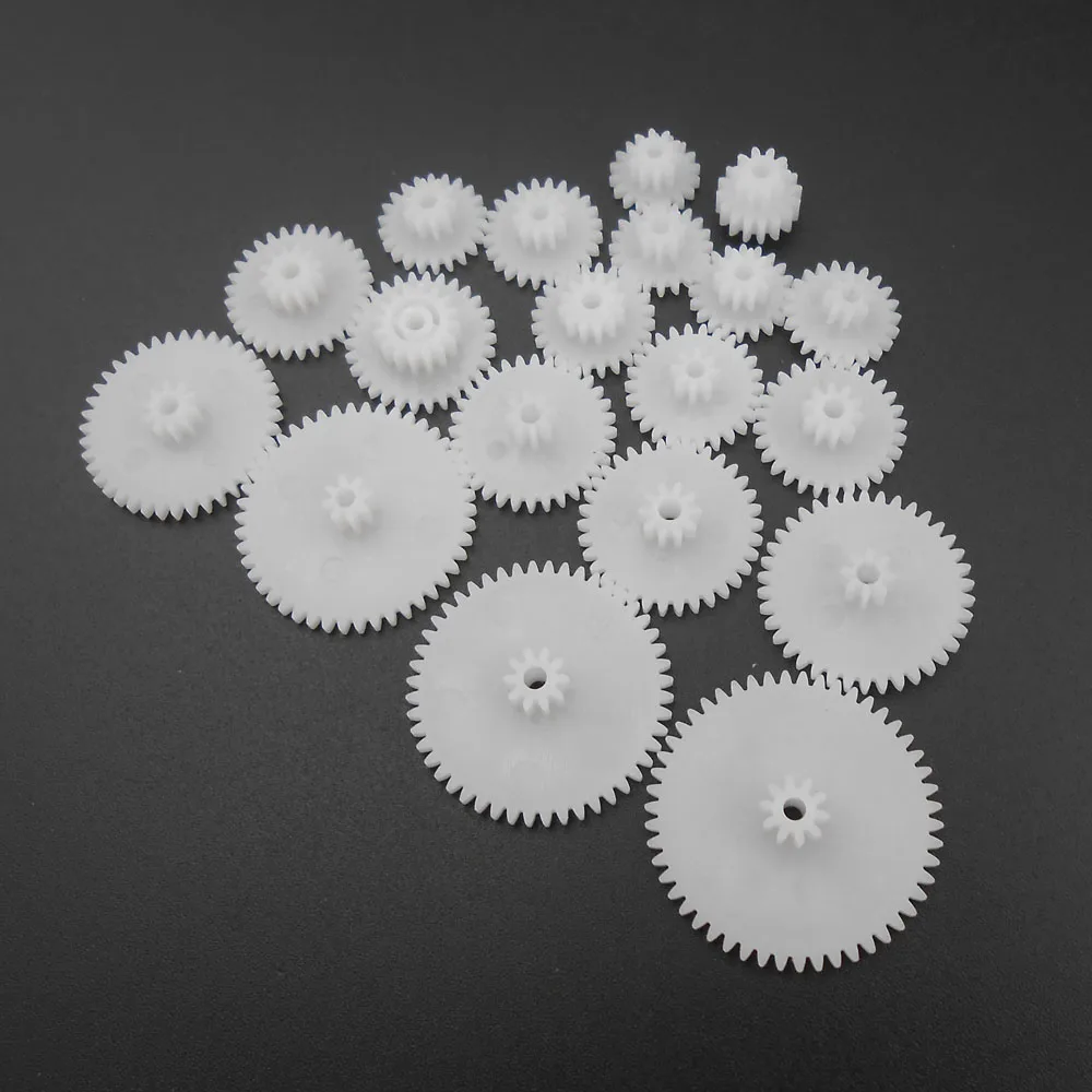 Transmission Gear Motor Gear 19Pcs/lot K007B General Plastic Gear Set Double Deck Deceleration DIY Toy Car Parts 19 Kinds different Size