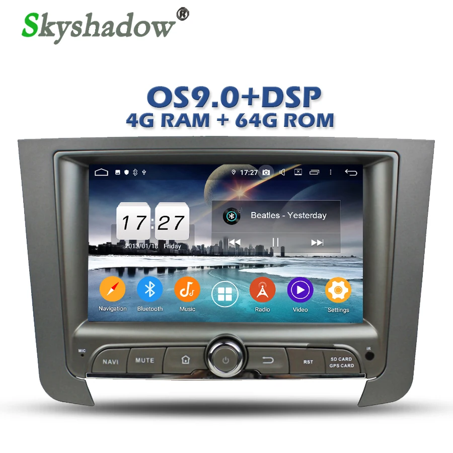 

Car DVD Player IPS DSP Android 9.0 4GB + 64GB + 8 core Wifi Bluetooth 4.2 RDS RADIO GPS Map For SsangYong REXTON 2012 2013 -2016