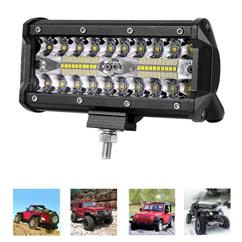 

1x7inch 400W LED Work Light Bar Beam Offroad 4WD SUV Driving Fog Lamp ed Light Bar For Cars Combo Beams #YL10