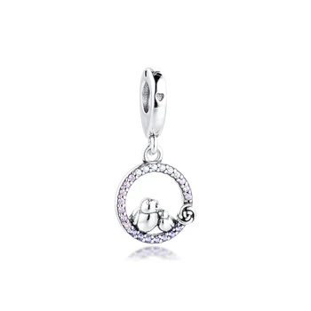 

Charms 925 Silver Original Fit Pandora Bracelets Sterling Silver Mother & Baby Bird Charm Beads for Women diy Jewelry making