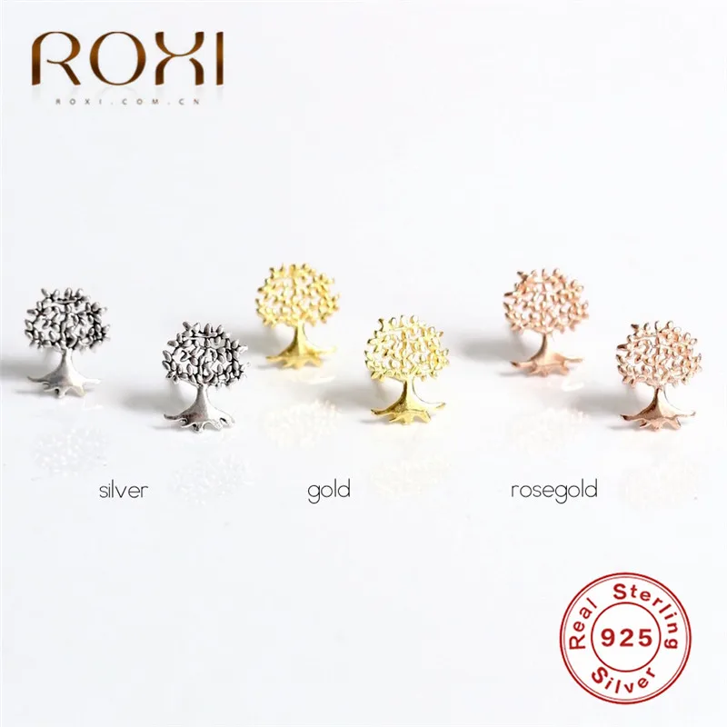 ROXI, изящный дерево серьги с деревом жизни корейские свадебные украшения 925 стерлингового серебра серьги для женщин Бохо жизни деревянные серьги