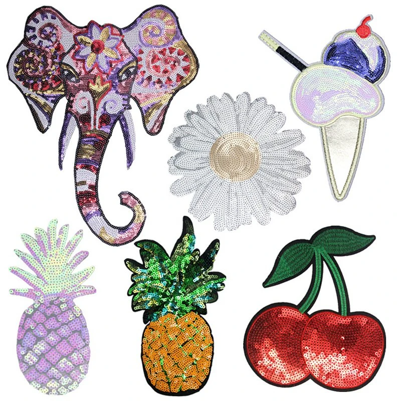 

Flower Elephant Sequins Embroidered Cherry Pineapple Fruits Stickers Patch Patches Clothing Accessories Clothing T-shirt Decor