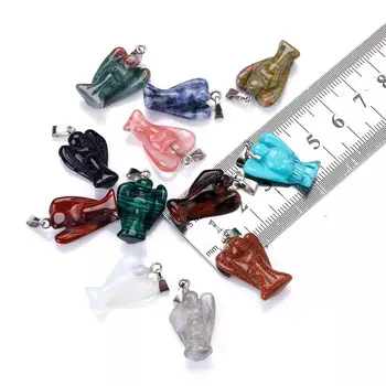 

Yubao 1Pcs Charms natural stone crystal angel necklace pendant for jewelry making