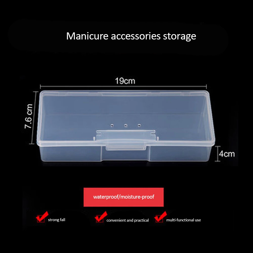 1 шт. розовый хранение для принадлежностей для дизайна ногтей коробки пластиковый корпус жесткий высококачественный пустой контейнер прозрачный Маникюрный Инструмент коробка для хранения ногтей