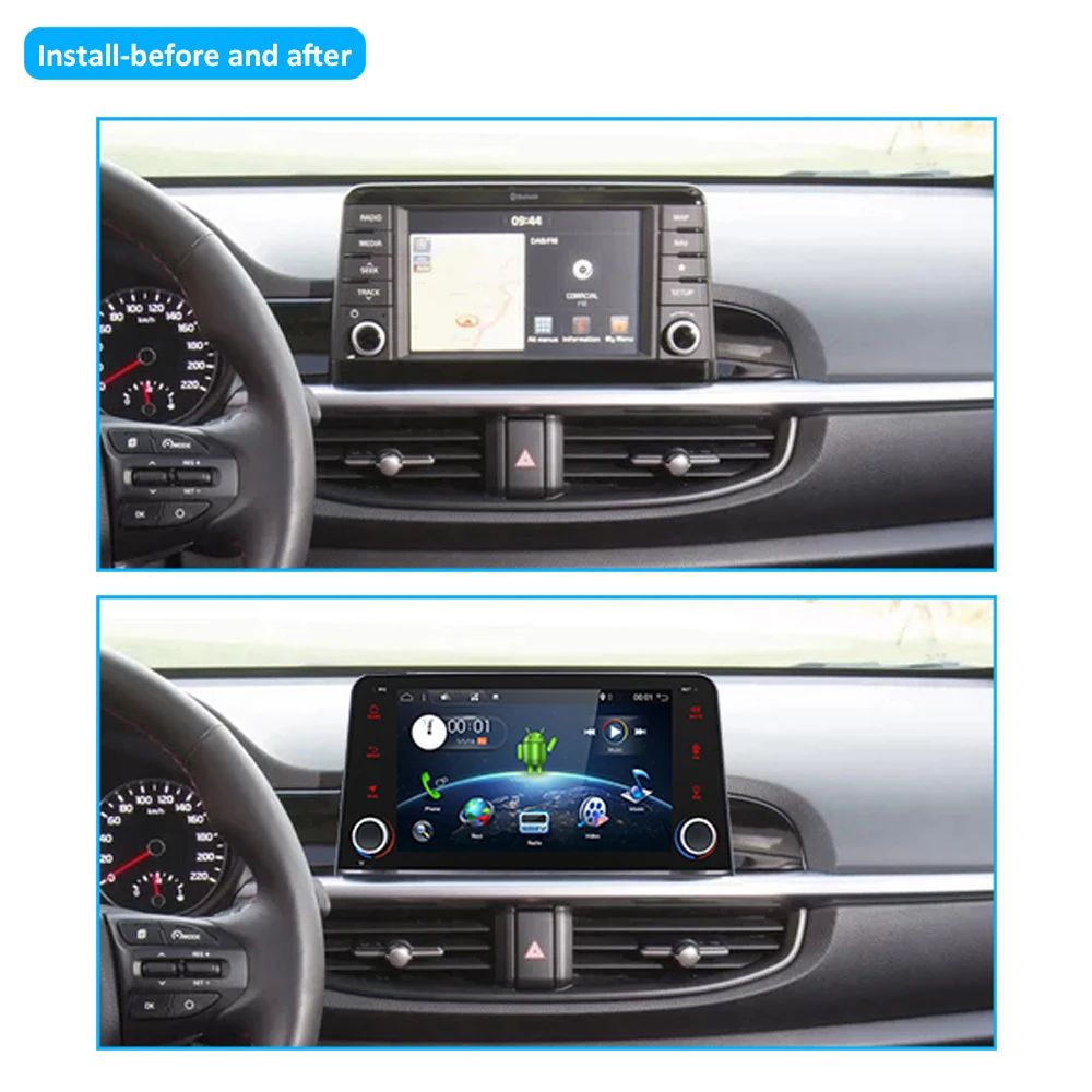 Специальный автомобильный DVD проигрыватель HD 1024*600 1din на android 10 0 для Kia Picanto 2017 2018 (JA)