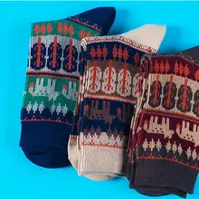 3 пары, женские этнические хлопковые носки, полосы контрастных цветов, лисичка, чулочно-носочные изделия