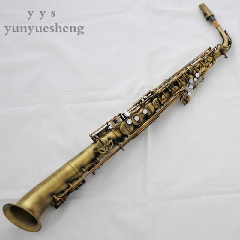 Профессиональный ИБ прямой альт саксофон античная латунь Saxello Sax кожаный чехол |