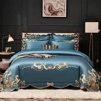 1000 TC Cotton Luxury embroidery Bedding Set Pillowcase Duvet Cover Sets Bed Linen Sheet Double Queen King Size Quilt Covers 1