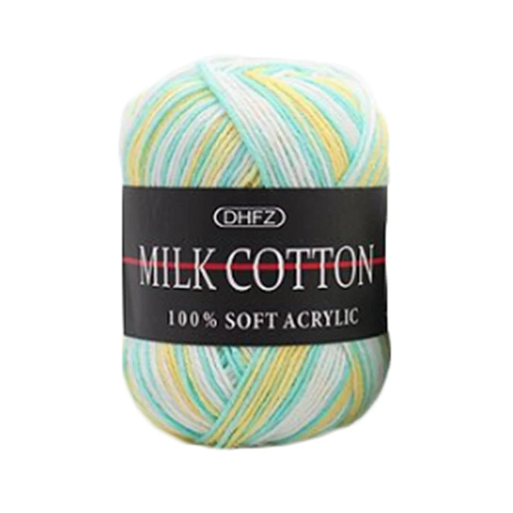 H10 Три нити многоцветной градиентной шерсти хлопок ручной работы Цветы Цвет Хлопок Детская шерсть Детский свитер международная торговля линия - Цвет: H10