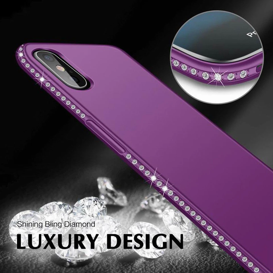 Glitter Diamond Bumper Phone Cases for iphone XS MAX 6 6s 7 8 Plus X Cover TPU Silicone Bling jelewery Caso XR Case |