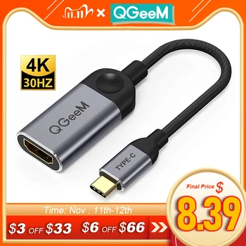 

QGEEM USB C to HDMI Adapter Cable 4K 30Hz Type-c to HDMI for huawei mate 20 macBook pro 2018 ipad pro galaxy S9 HDMI USB-C Cable