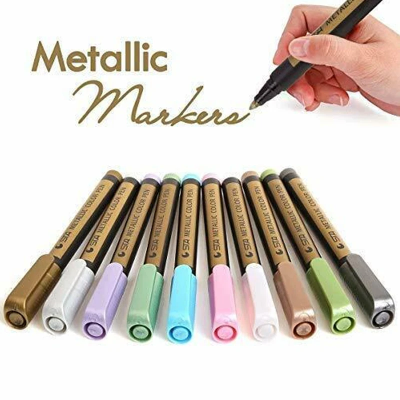 10 шт. цветные металлические фломастеры на масляной основе | Канцтовары для офиса