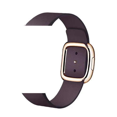 Современные туфли с ремешком и пряжкой для apple watch 4 5 Группа 44 мм 40 мм apple watch 42mm 38 мм iwatch 5/4/3/2/1 пояса из натуральной кожи кожаный ремешок для часов - Band Color: Aubergine