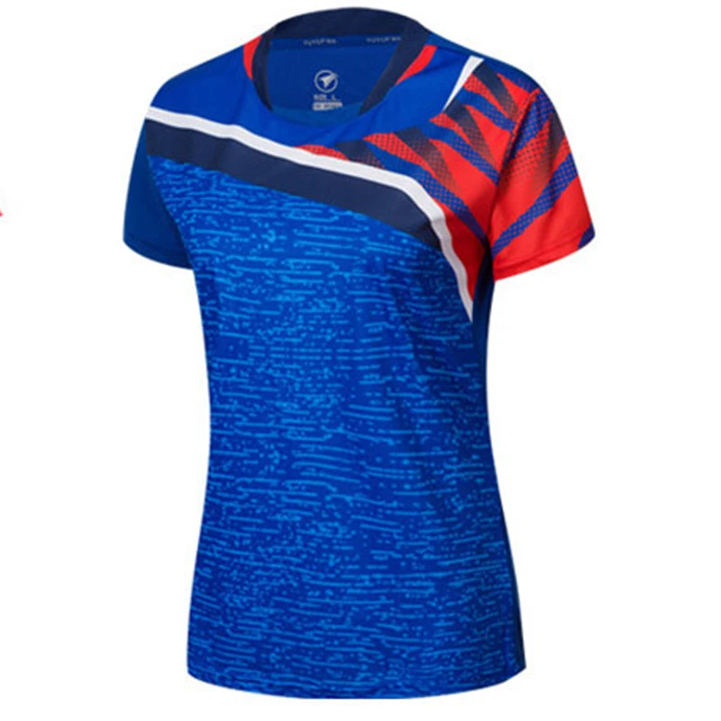 Быстросохнущая рубашка для бадминтона для мужчин/женщин, теннисные рубашки, Майки для настольного тенниса, спортивные рубашки для бега и спортзала A111