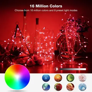 

LED String Light Silver Wire Fairy Warm Garland Home Christmas Wedding Party Decoration Powered By Battery Remote Control APP