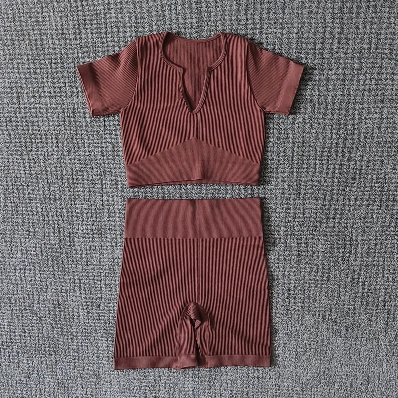 2/4/6PCS Seamless Women Yoga Set Workout Sportswear Fitness Bra Sport Pants Gym Clothing High Waist Leggings Shorts Sports Suits