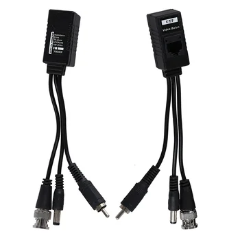 

FFYY-1 Pair 3 in 1 Plug BNC Male to RJ45 Audio Video Power Balun Transceiver for CCTV Camera