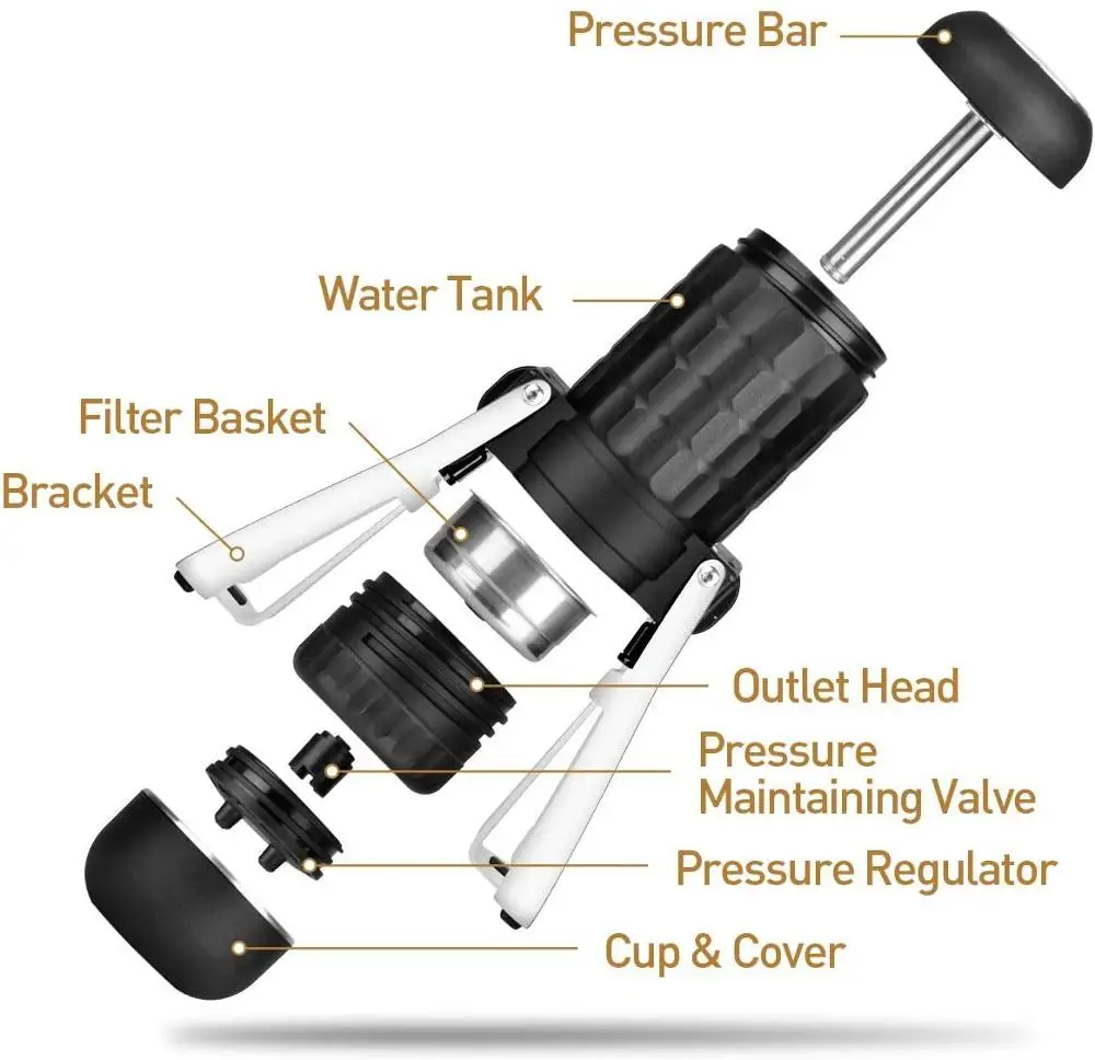 Staresso Mirage SP300 Portable Espresso Maker Creative Innovative Espresso Machine Upgrade Stainless Steel Water Tank BPA Free