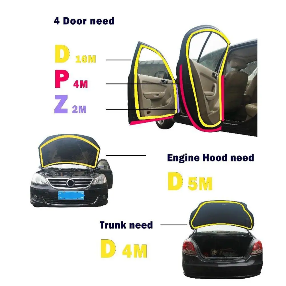 1 м/4 м/5 м D-shape большой и маленький автомобильный двигатель дверное резиновое уплотнение полосы сыворотки уплотнения полые универсальная Резина двери