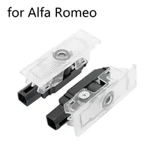 2 шт. для Alfa Romeo 159 147 156 Giulietta Giulia Mito Stelvio Brera светодиодный светильник для двери автомобиля Добро пожаловать логотип проектор лазерная подсветка для дверей