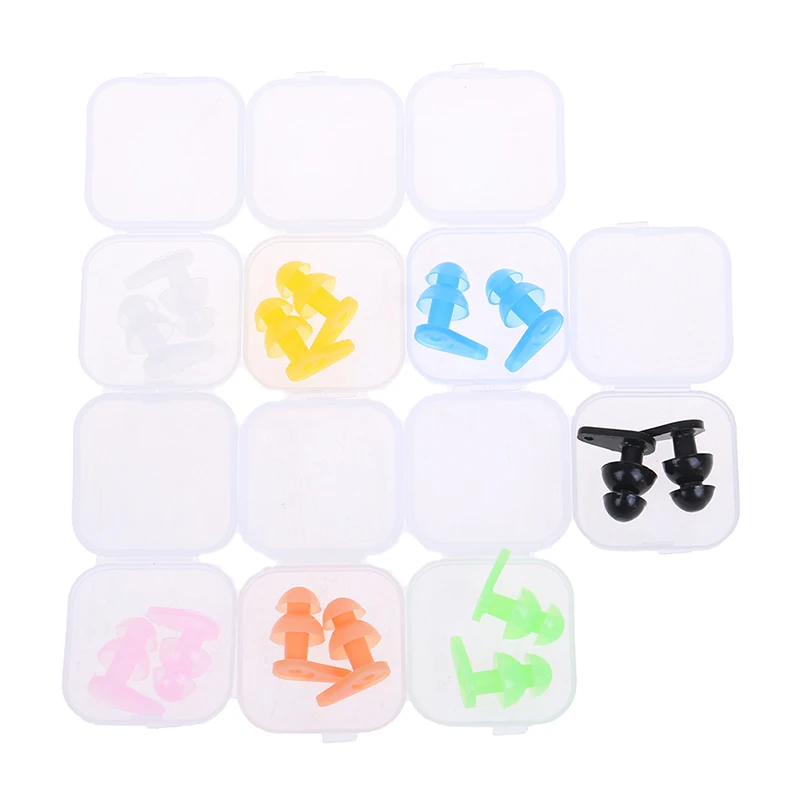 Silicone Earplugs Swimming Ear Protector 2PCS/Set Swimming Earplugs Set Waterproof Soft Silicone Surf Diving Swimming Pool Accessories for Children