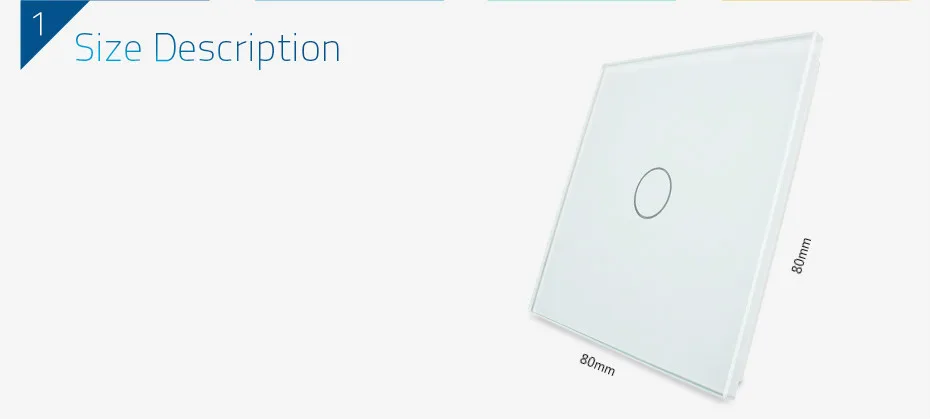 Gang Wall Touch Switch, 80x80mm, Padrão DA UE, Único Vidro, VL-C7-C1-11