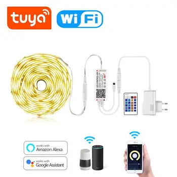 

Wireless Smart WIFI LED light Alexa Echo Voice Control LED Strip light Tuya APP Dimmable Smart lamp For Room Smart Home lighting