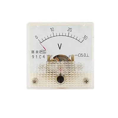 91C4 постоянного тока для детей, на возраст от 0 до 30V Вольт квадратный Аналоговый вольтметр комплект подсветки для приборной панели