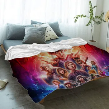 

Horror Movies Flannel Soft Blanket Strange Things Couch Cover Travel Bed Kid Sofa Blanket Thin Bedspread Character Throw Blanket