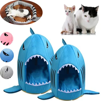 

Dog House Shark For Large Dogs Tent High Quality Warm Cotton Small Dog Cat Bed Puppy House Nonslip Bottom Dog Beds Pet Product