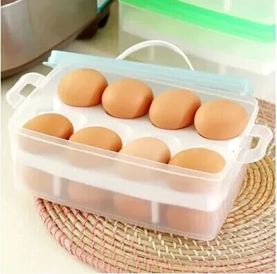 Double Layer Egg Freshness Box Household Portable Storage Box Refrigerator Multi-Purpose Creative Storage Box Kitchen Tools 370G