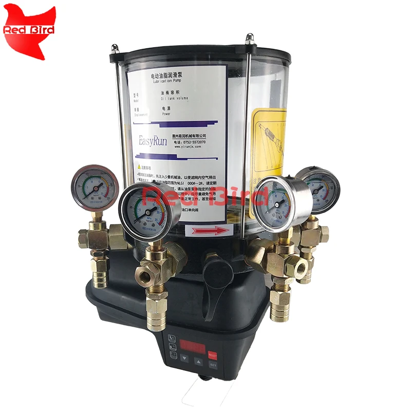 Automatic Control Mixer Oil Pump 2 Liters Grease Pump 4 Pressure Gauges