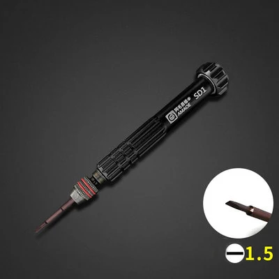 1.5 Slotted Прецизионная Магнитная отвертка портативная шлицевая Torx Phillips S2 Стальная отвертка для iPhone Android инструмент для ремонта открывания - Цвет: 1.5 Slotted