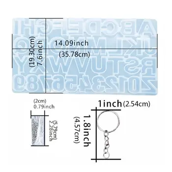 

1 Set Crystal Epoxy Resin Mold Letters Number Pendants Casting Silicone Mould 1XCA