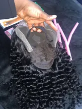 Peluca brasileña de ondas profundas prearrancada, peluca con malla frontal y pelo de bebé, 13x4, para mujeres negras