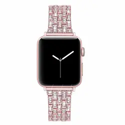 Новинка для Apple Watch Band 38 мм Женский алмазный обруч для Apple Watch Series 4 3 2 1 браслет для iwatch ремешок из нержавеющей стали (38 мм роза